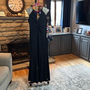 Formal black sequin dress